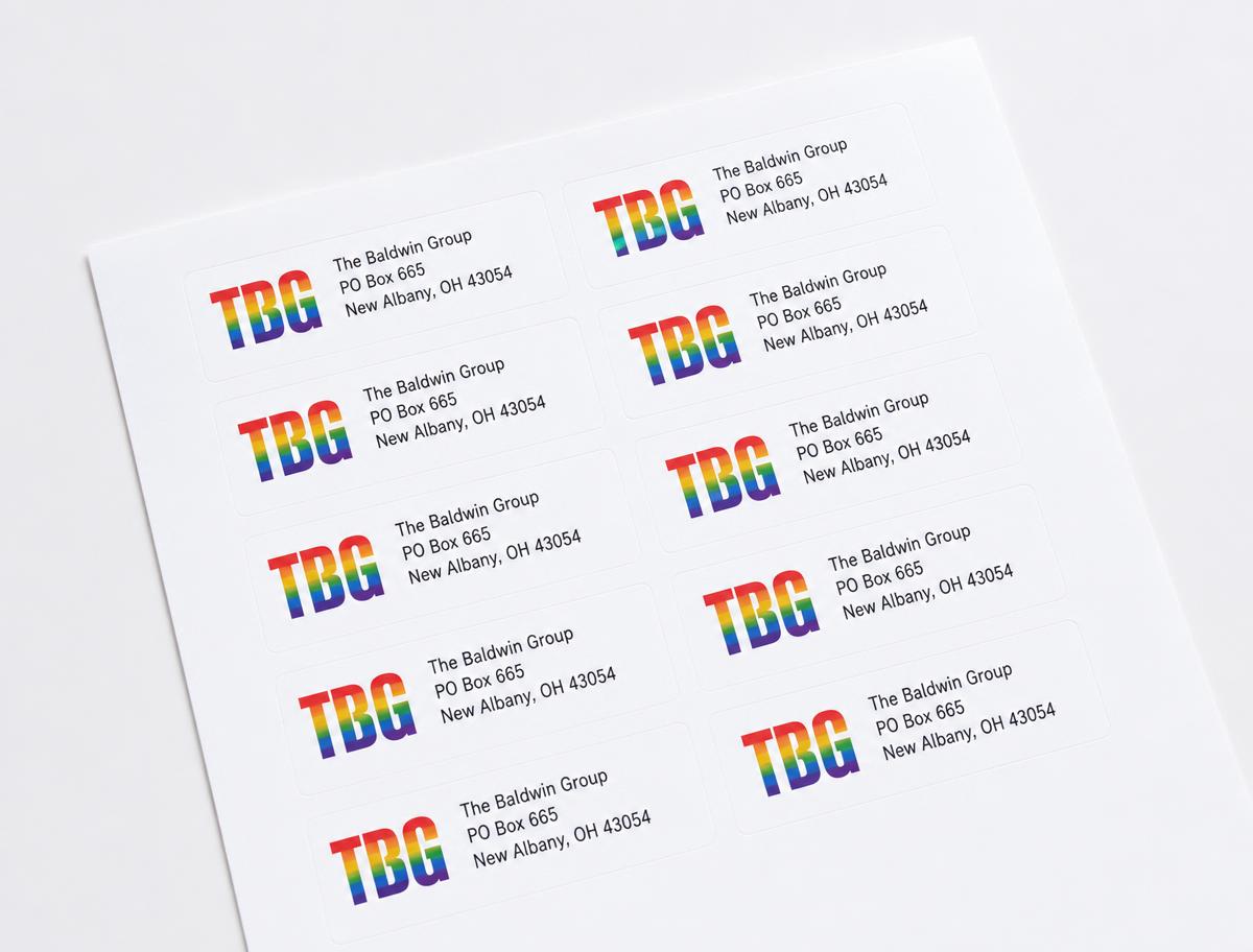 Sheet of address labels