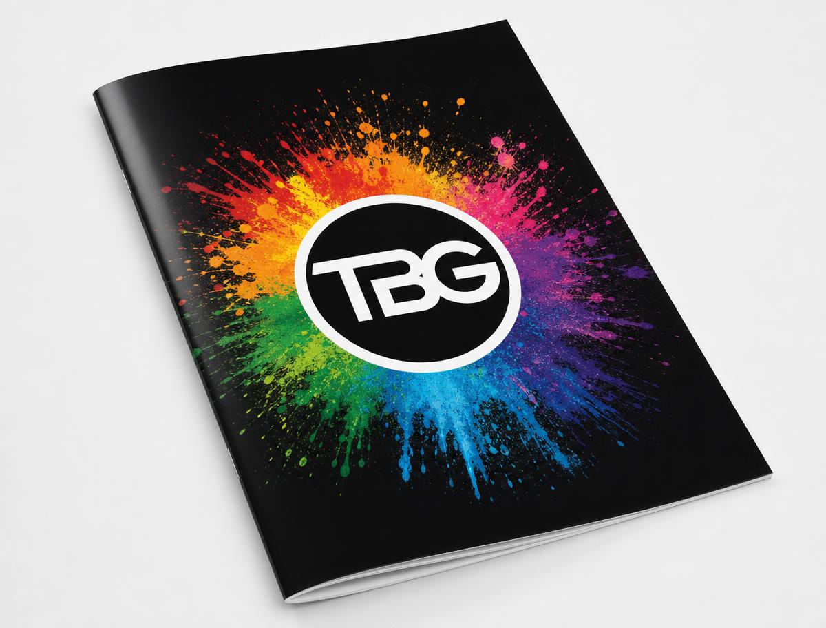 Saddle stitched letter size magazine