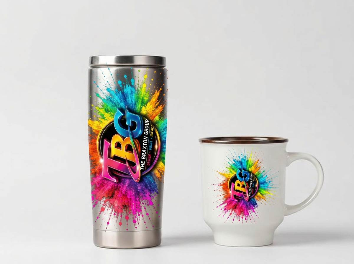 Branded tumbler and coffee mug